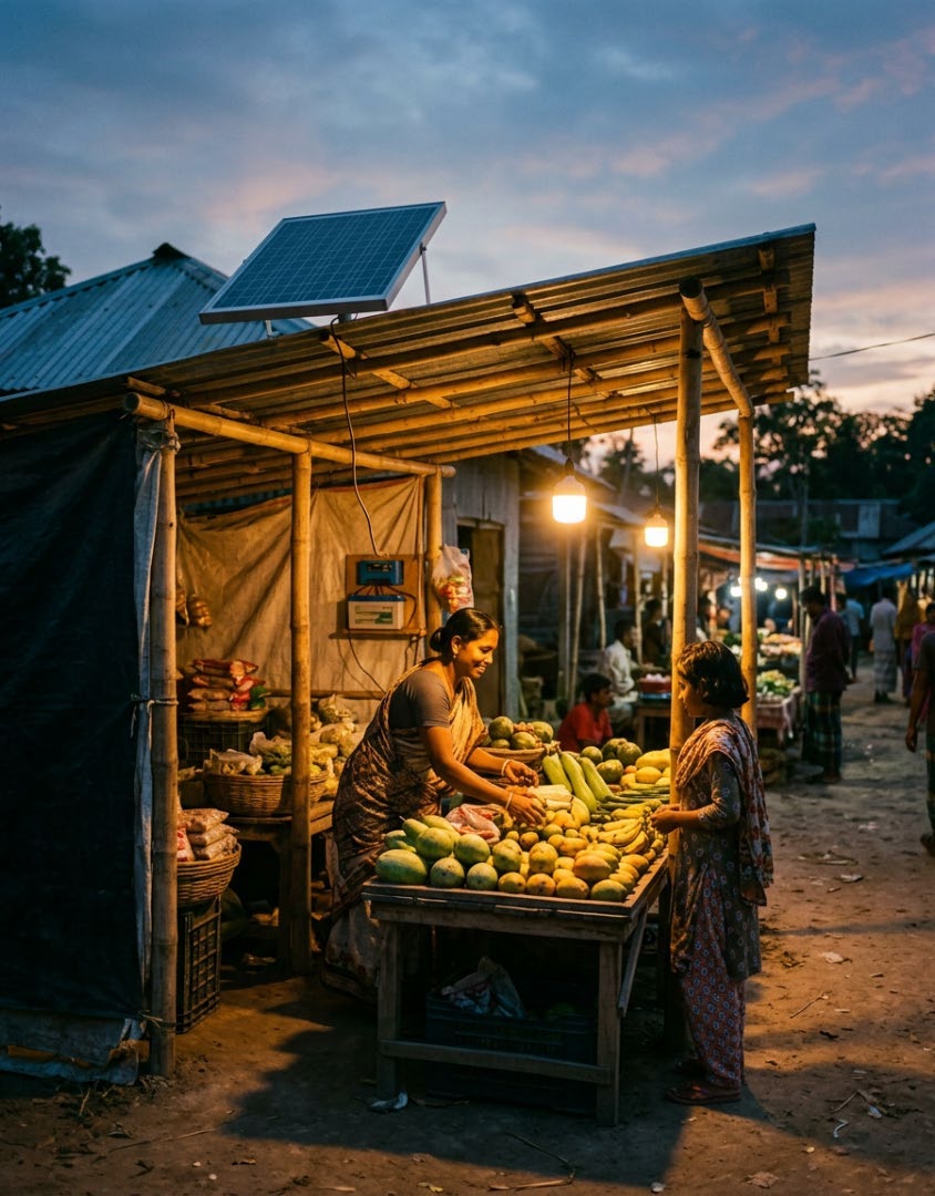 Solar lighting supports a rural evening market