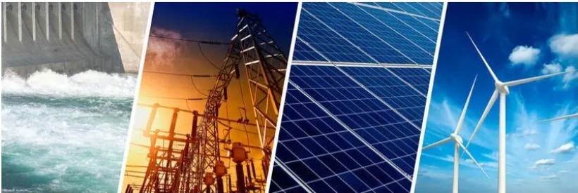 Hydro, power, solar and wind energy