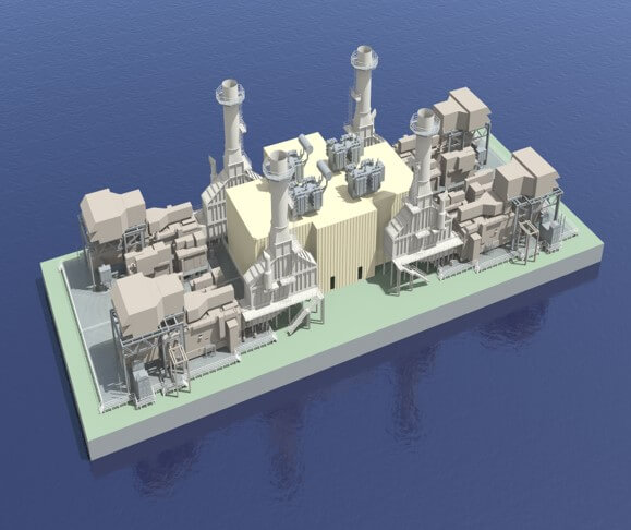 Floating power plant technology rendering