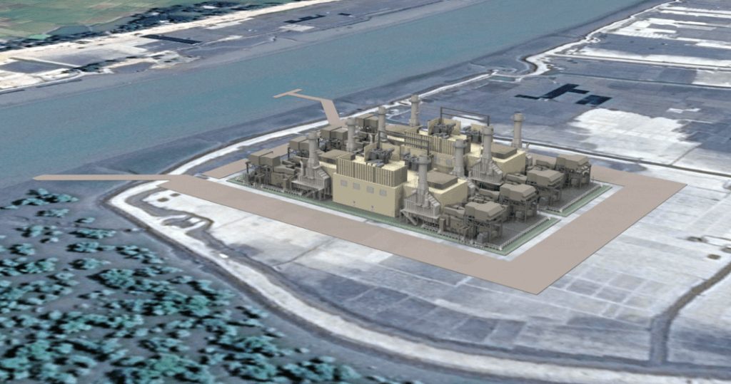 Floating power plant arrangement