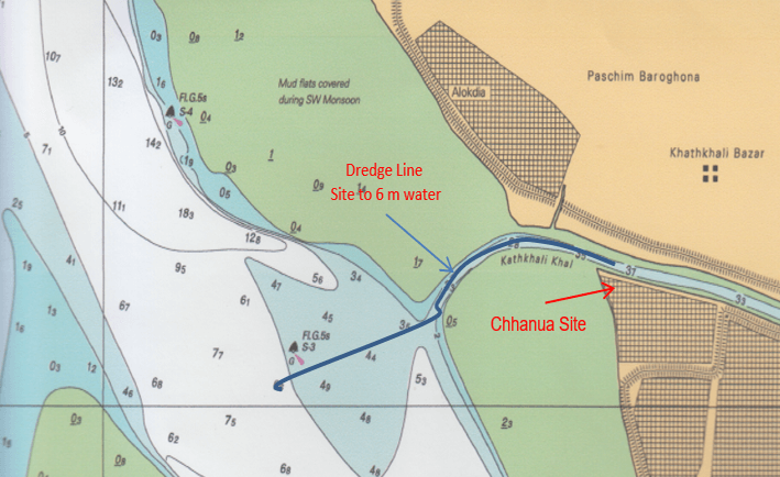 Channel dredging route