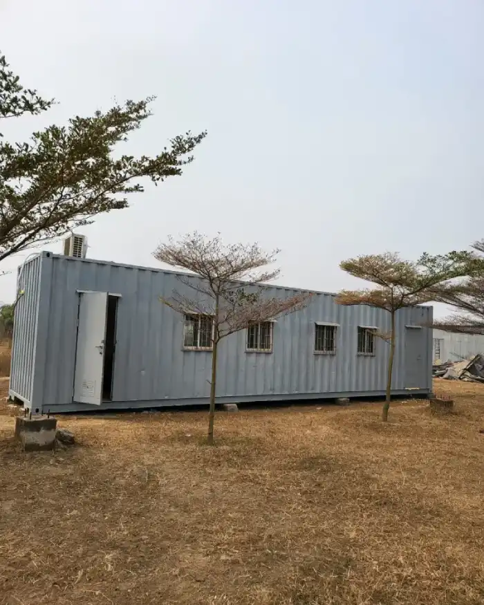 Temporary site office building on project land