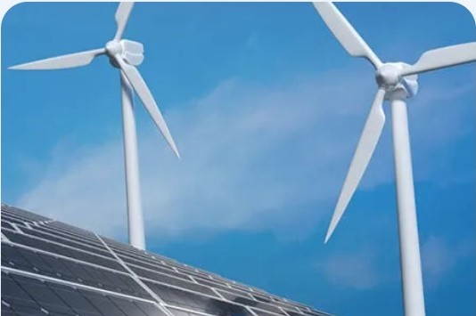 Wind turbines and solar panels