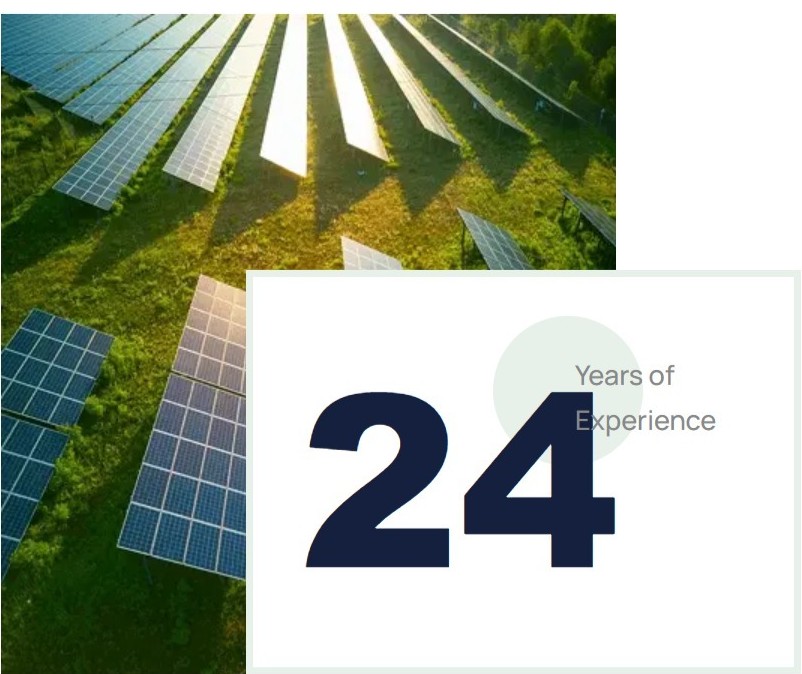 Solar energy field and 24 years of experience